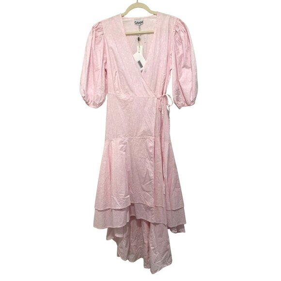 Ganni Wrap Floral-print Midi Dress NWT Size 40 US Medium - Picture 4 of 9